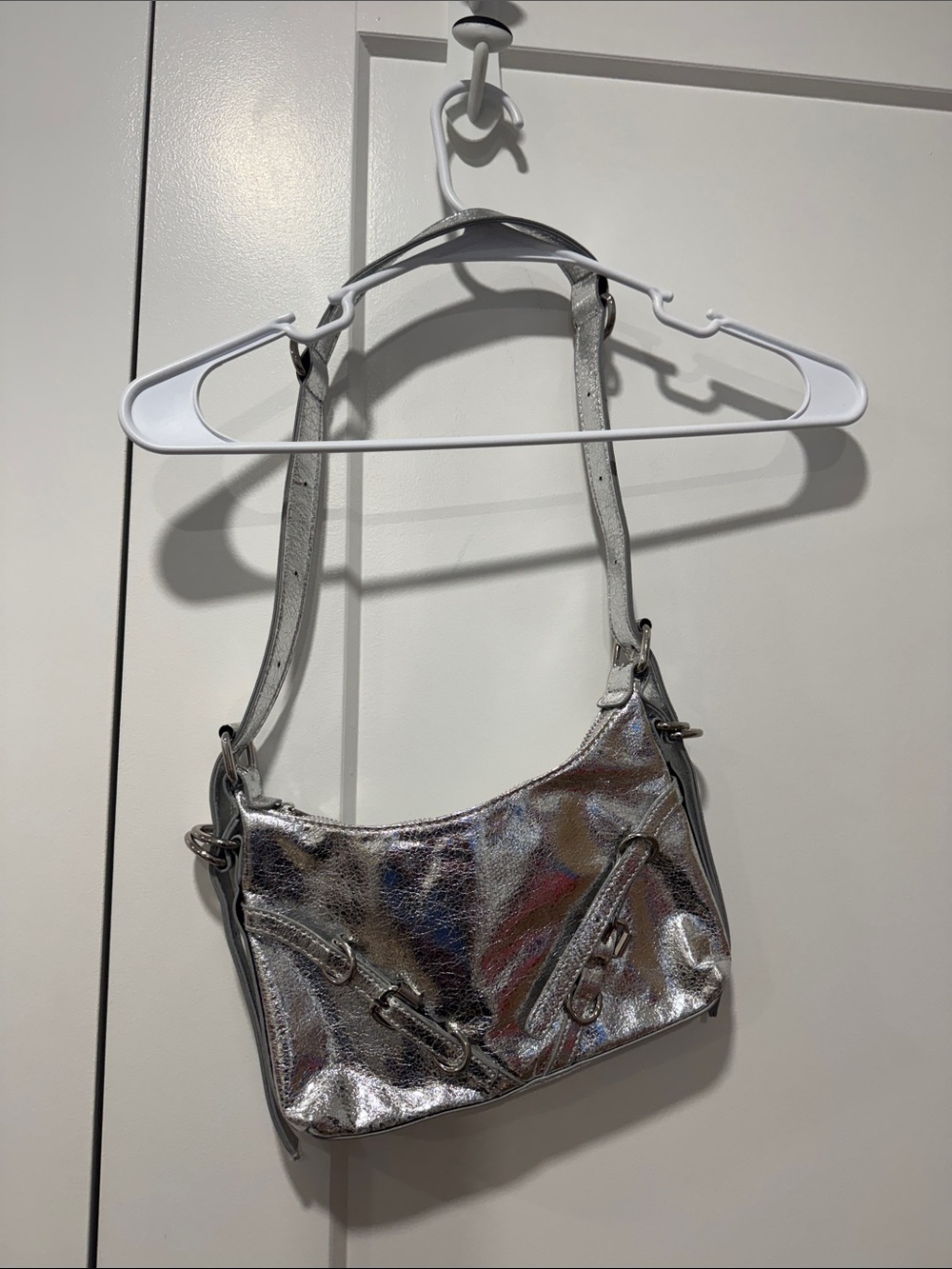 Fashion Nova Metallic Silver Shoulder Bag